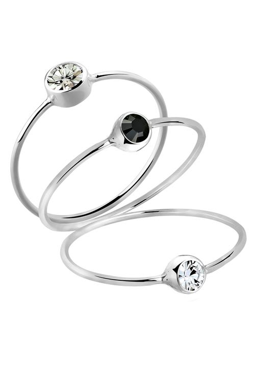 Se ELLI Ring  sort / sølv / transparent hos About You