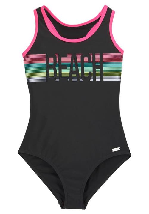 BENCH Badedragt  turkis / neongul / pink / sort