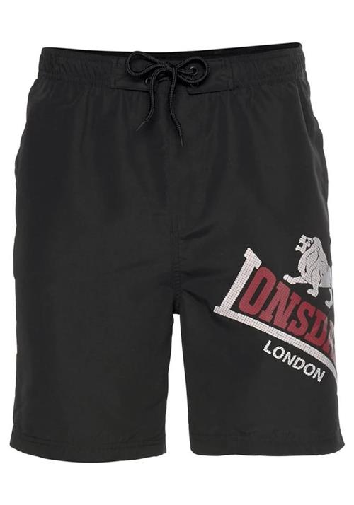 LONSDALE Boardshorts  lysegrå / mørkerød / sort