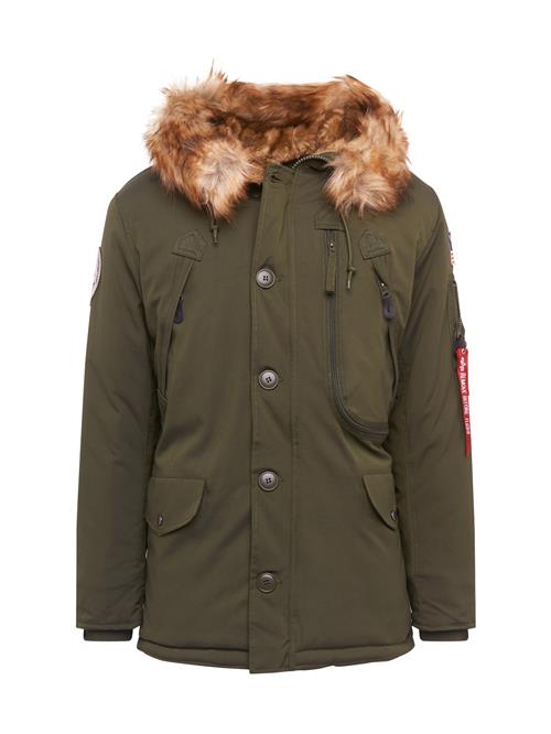 ALPHA INDUSTRIES Vinterparka 'Polar'  chamois / oliven / knaldrød / hvid