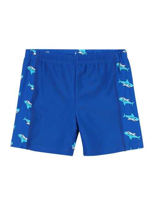 PLAYSHOES Badeshorts 'Hai'  blå / aqua / hvid