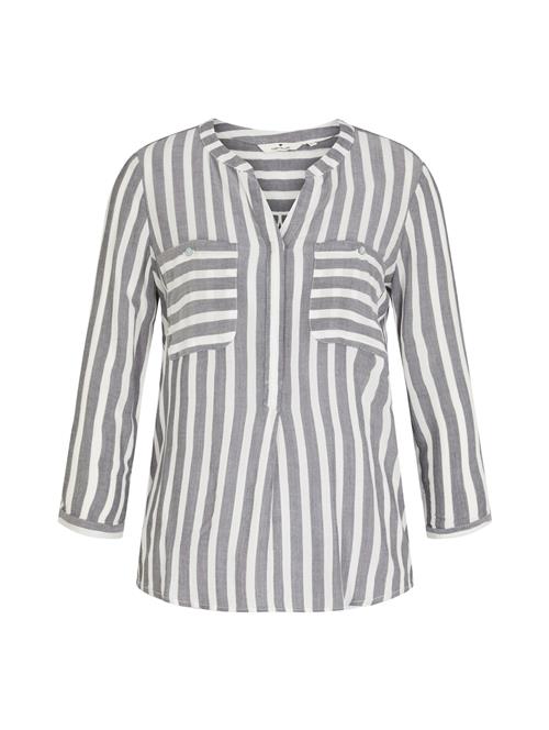 TOM TAILOR Bluse  røgblå / hvid