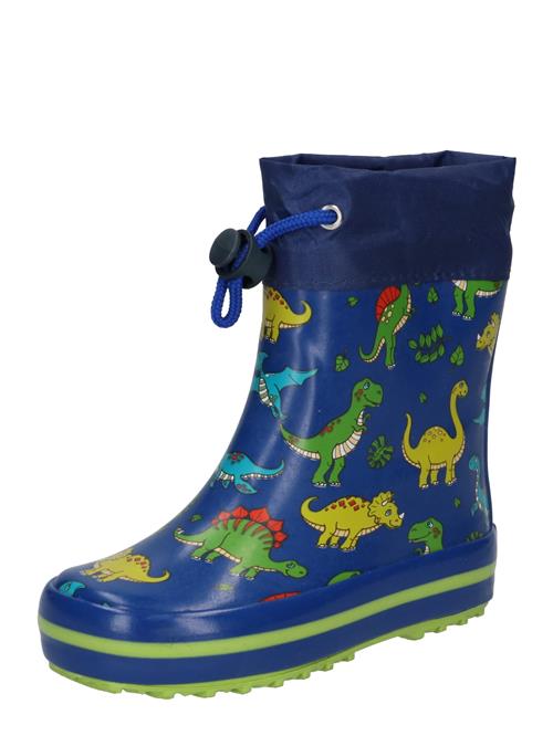 BECK Gummistøvler 'Mini Dino'  blå / sennep / lysegrøn / brandrød / hvid