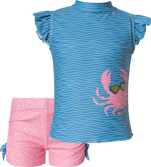 PLAYSHOES Badedragt 'Krebs'  blå / lys pink / hvid