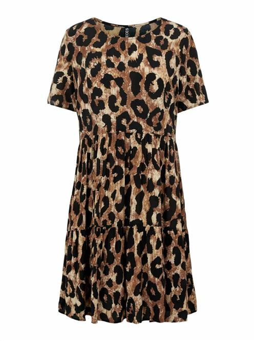 PIECES Kjole 'Saga'  beige / brun / sort