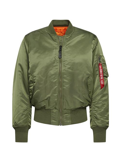 ALPHA INDUSTRIES Overgangsjakke 'MA-1'  oliven / rød
