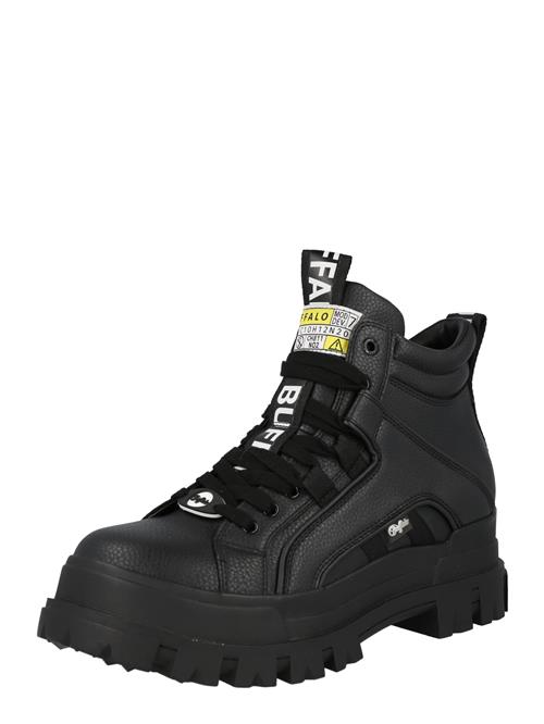 BUFFALO Snørestøvler 'Aspha'  sort / hvid