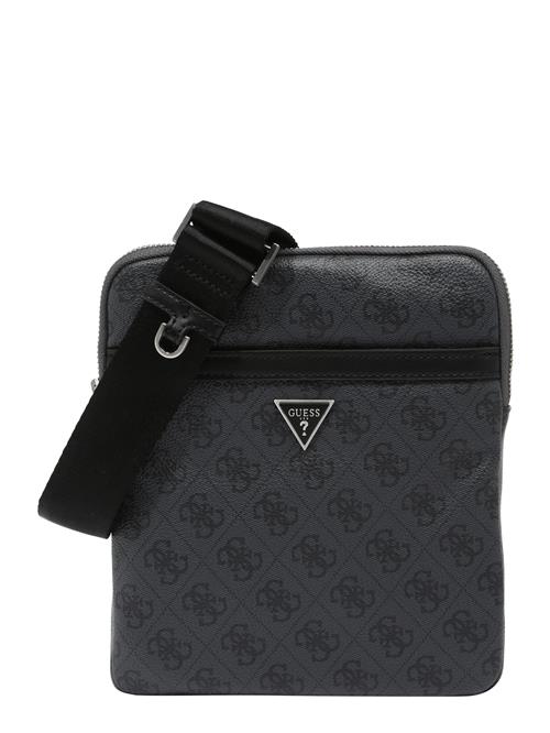 GUESS Skuldertaske 'MILANO CROSSBODY FLAT'  basalgrå / sort / sølv