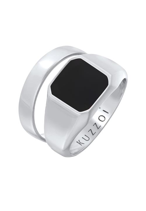 KUZZOI Ring  sort / sølv