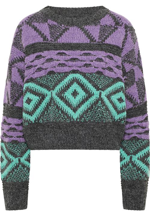 IZIA Pullover  mørkegrå / lysegrøn / lilla