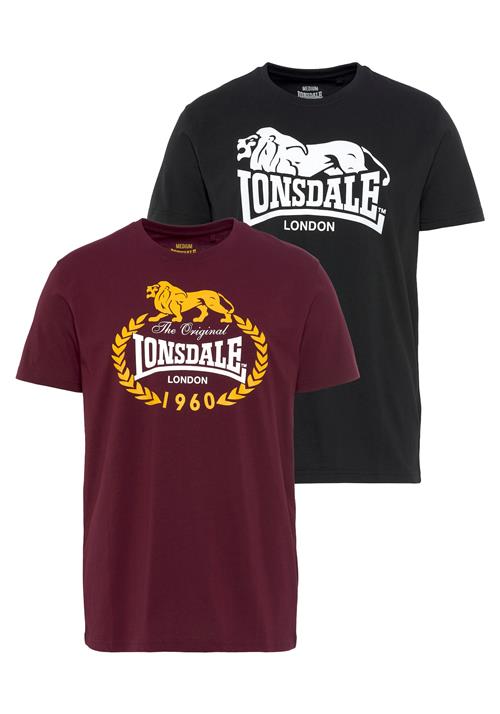 LONSDALE Bluser & t-shirts  gul / vinrød / sort / hvid