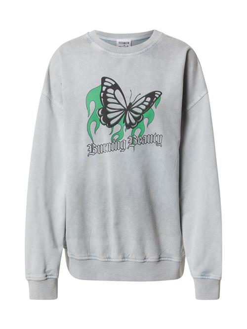 ABOUT YOU x Sharlota Sweatshirt 'Franca'  lysegrå / grøn / sort