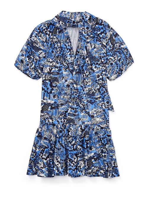 Kate Spade Kjole 'Scenic Stroll Tie-Back Dress'  blå / sort / hvid