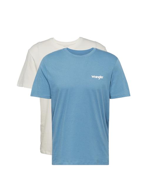 WRANGLER Bluser & t-shirts '2PACK SIGN OFF TEE'  røgblå / hvid