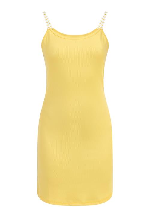 MYMO Kjole  gul / hvid