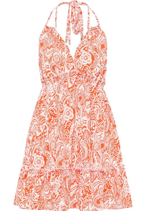 IZIA Sommerkjole  mørkeorange / hvid