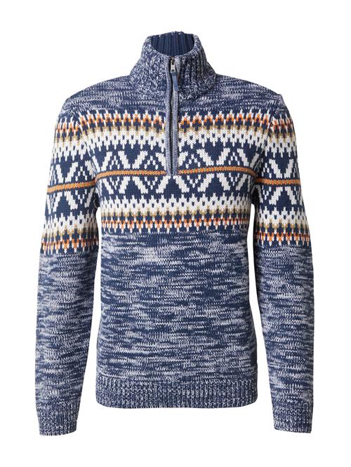 BLEND Sweatshirt  mørkebeige / blå-meleret / orange / hvid