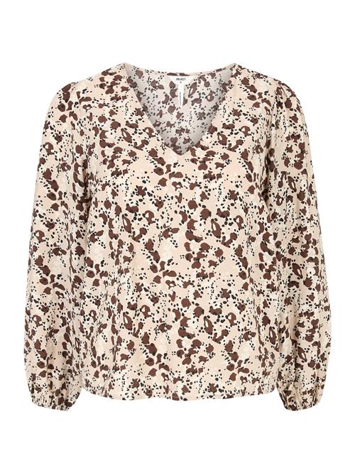 OBJECT Petite Shirts 'LEONORA'  creme / mørkebrun / sort