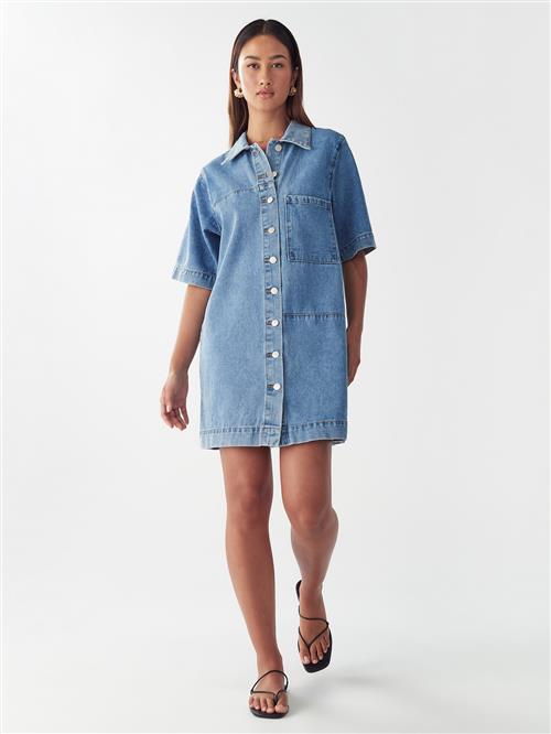 St MRLO Blusekjole 'DENIM SHIRT DRESS'  blå