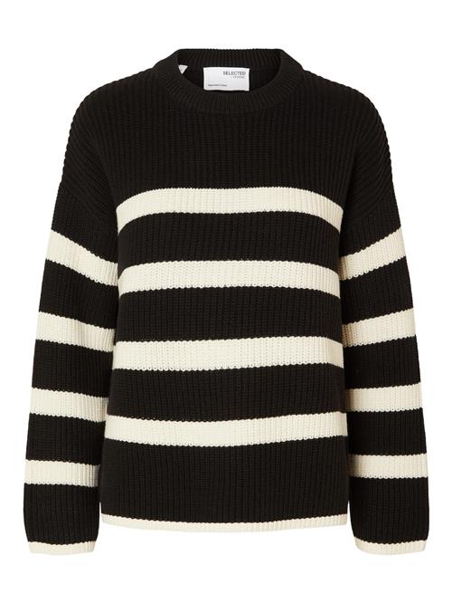 SELECTED Pullover 'Bloomie'  sort / hvid