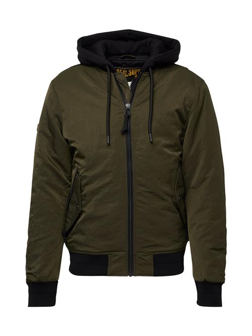 Superdry Overgangsjakke 'MA1'  mørkegrøn / sort
