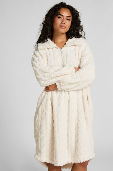 Hunkemöller Poncho i Kabelstrik Fleece off white