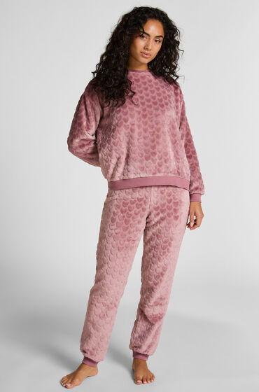 Hunkemöller Pyjamas i fleece hjerte Lilla