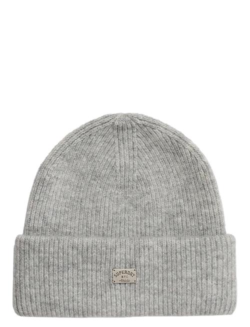 Rib Knitted Beanie Hat Superdry Grey