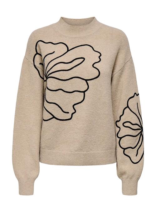 Jdyjella L/S Flower Pullover Knt Noos JDY Beige