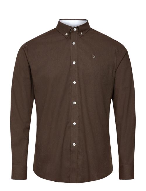 Oxford Stretch Plain L/S Clean Cut Copenhagen Brown