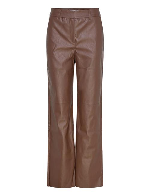 Mstasja Mid Waist Pu Pant Minus Brown