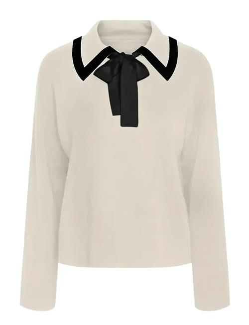 Yasjosie Ls Bow Knit Top S. YAS Cream
