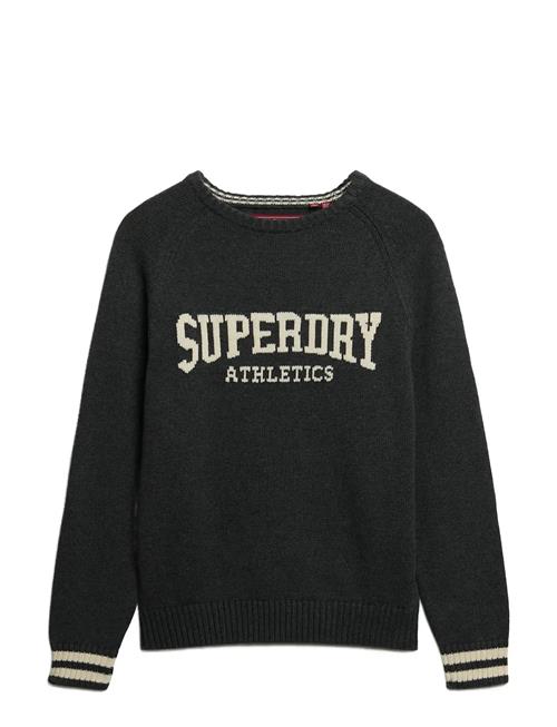 Slouchy Intarsia Graphic Knit Superdry Grey