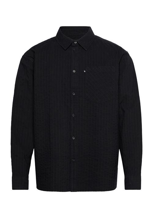Wwday Dobby Striped Shirt WOOD WOOD Black