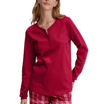 Calida Favourites Holidays Shirt With Buttons Rød bomuld Large Dame