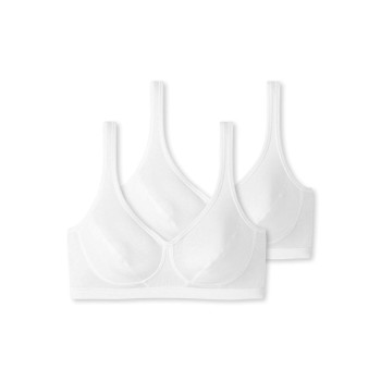 Schiesser Bh 2P 95-5 Organic Cotton Bustier With Cups Hvid bomuld C 85 Dame