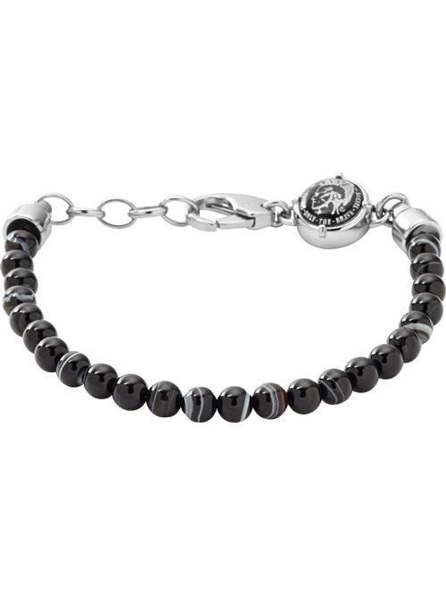 DIESEL Armbånd 'Beaded Studs'  sort / sølv
