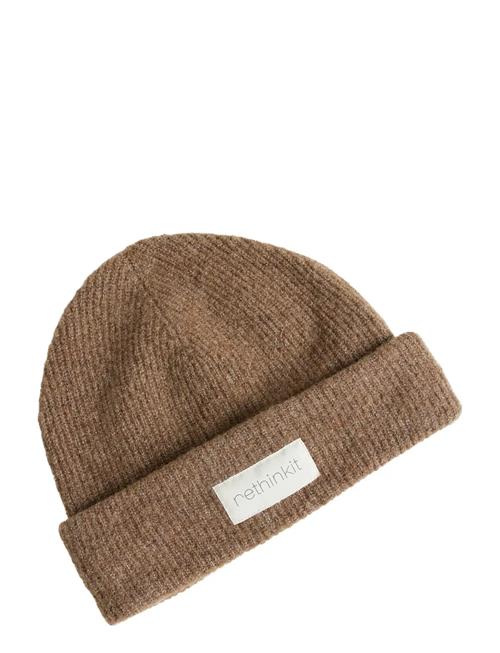 Knitted Wool Beanie Snug Rethinkit Studios Brown