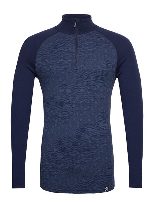 Geo Merino Wool Halfzip Bula Navy