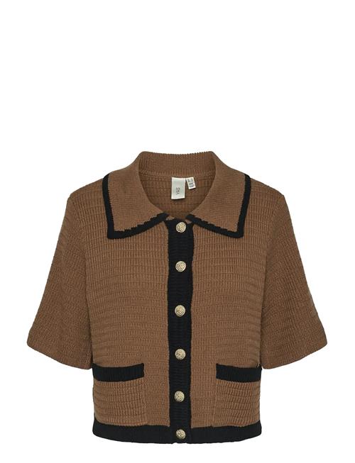 Yaskloma Ss Knit Cardigan S. YAS Brown