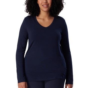 Schiesser Mix and Relax Long Sleeve Shirt Blå modal Large Dame