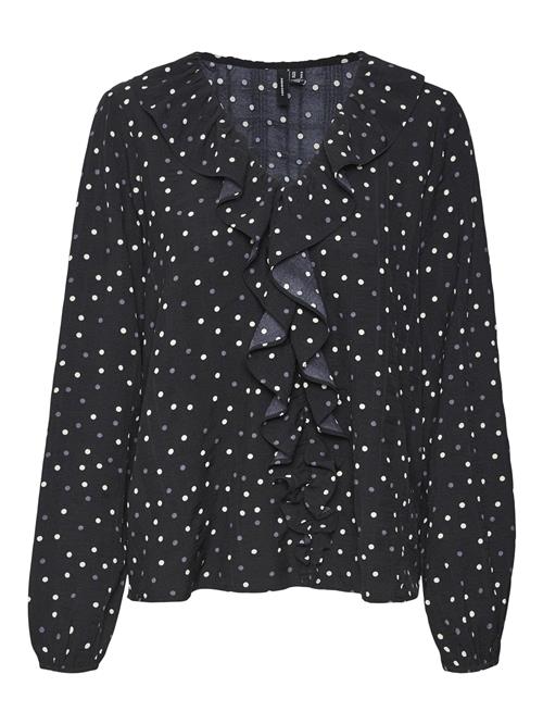 VERO MODA Bluse 'VIDA'  blå / sort / hvid