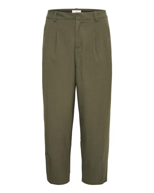 Kaffe Bukser med lægfolder 'KAMerle'  khaki