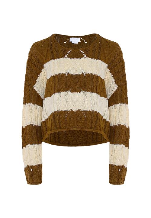 BLONDA Pullover  oliven / uldhvid