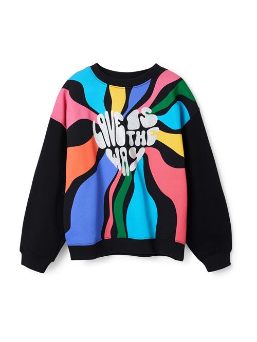 Desigual Sweatshirt 'IDA'  lyseblå / lys pink / sort / sølv