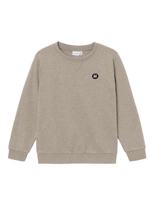 NAME IT Sweatshirt 'Vimo'  mørkebeige / sort / hvid