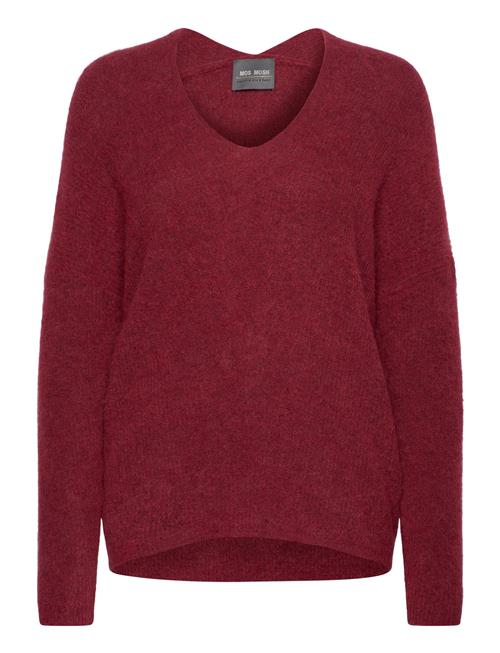 Mmthora V-Neck Knit MOS MOSH Burgundy