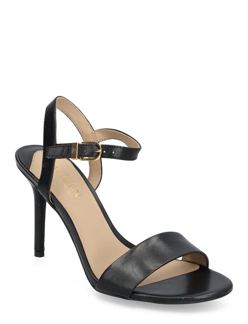 Gwen Burnished Leather Sandal Lauren Ralph Lauren Black