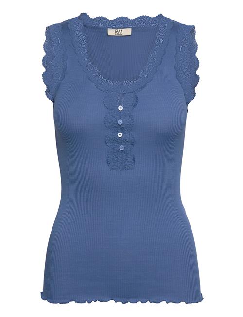 Rmwbalta Modal Sl Lace Placket Top RM By Rosemunde Blue
