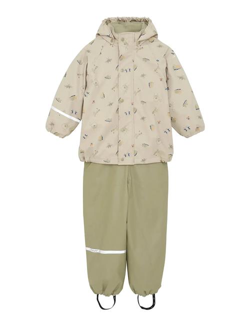 Rainwear Set - Aop, W. Fleece CeLaVi Green